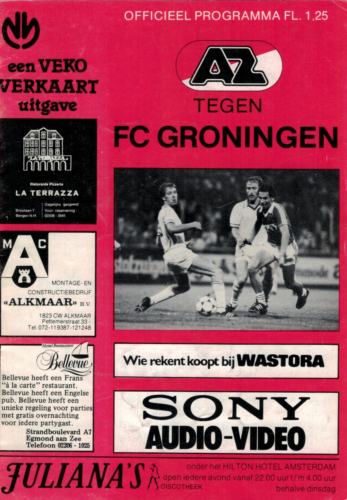 AZ Programma 23-okt-1983 Groningen thuis